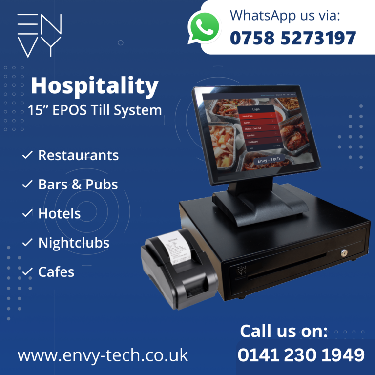 Full Touchscreen EPOS System for Hospitality POS Cash Register Till Bar Pub Cafe