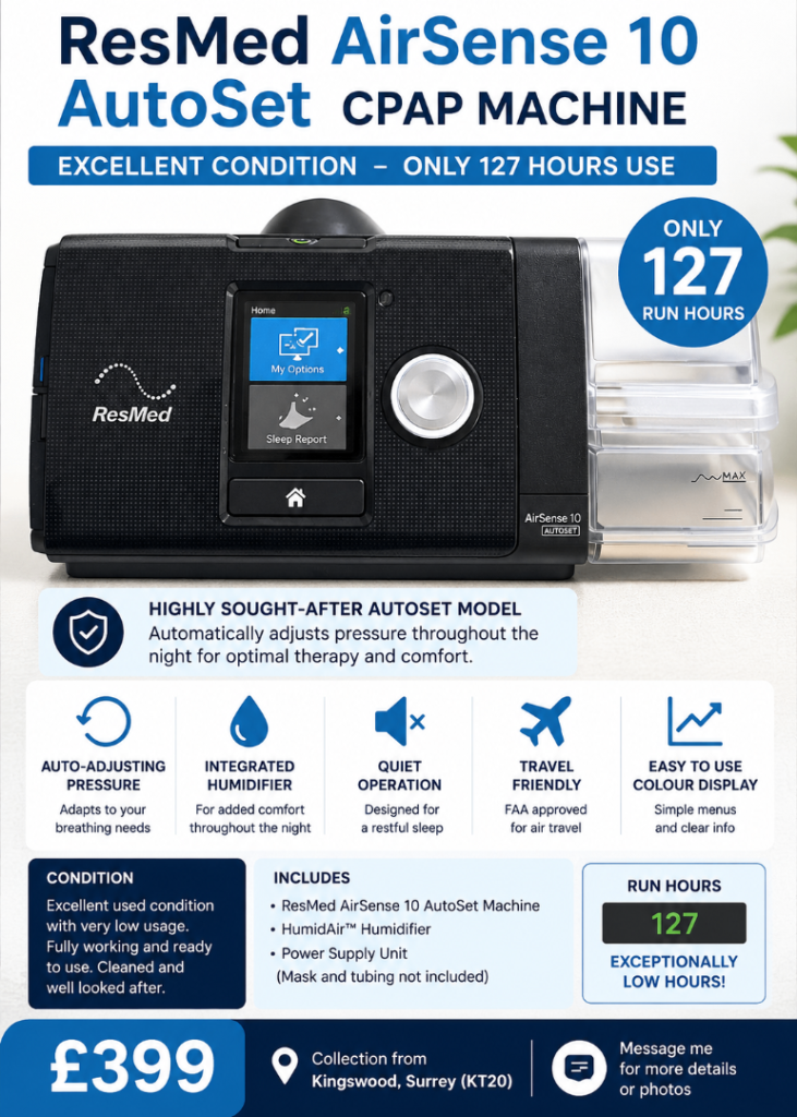 ResMed AirSense 10 AutoSet CPAP Machine – Only 127 Hours Use