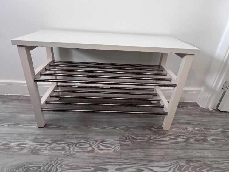 IKEA Bench with shoe storage, white, 108x34x50 cm
