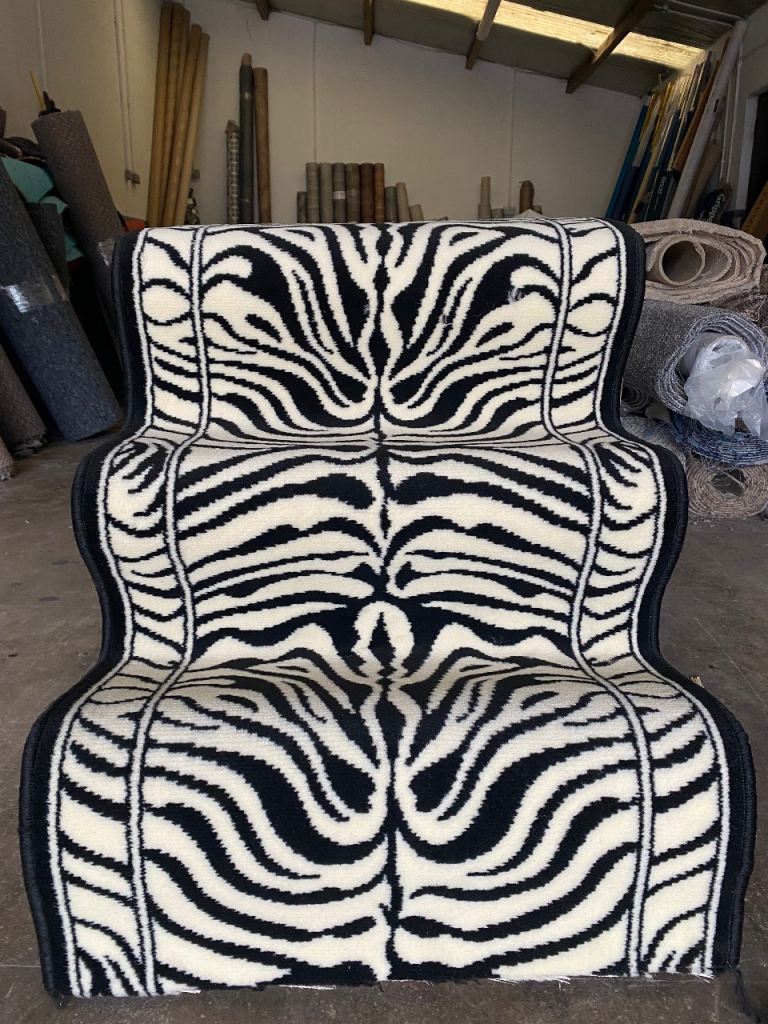 New Zebra Print Stair Runner Carpet