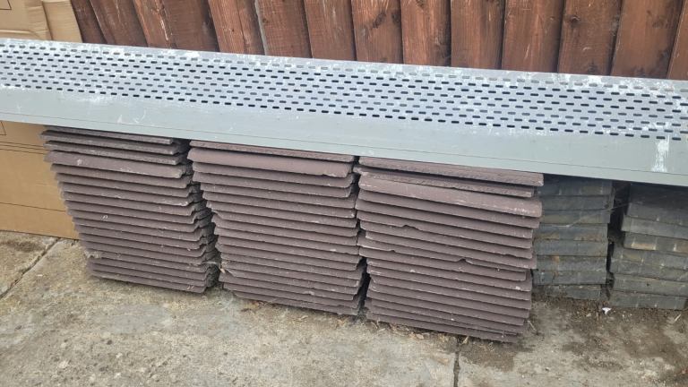 Brown roofing tiles 