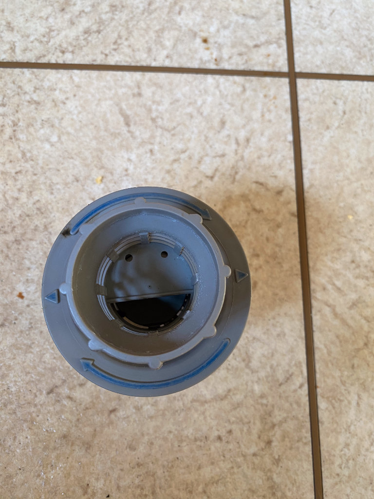 Genuine used Bosch cylinder filter in two parts for dishwasher. Model 8205