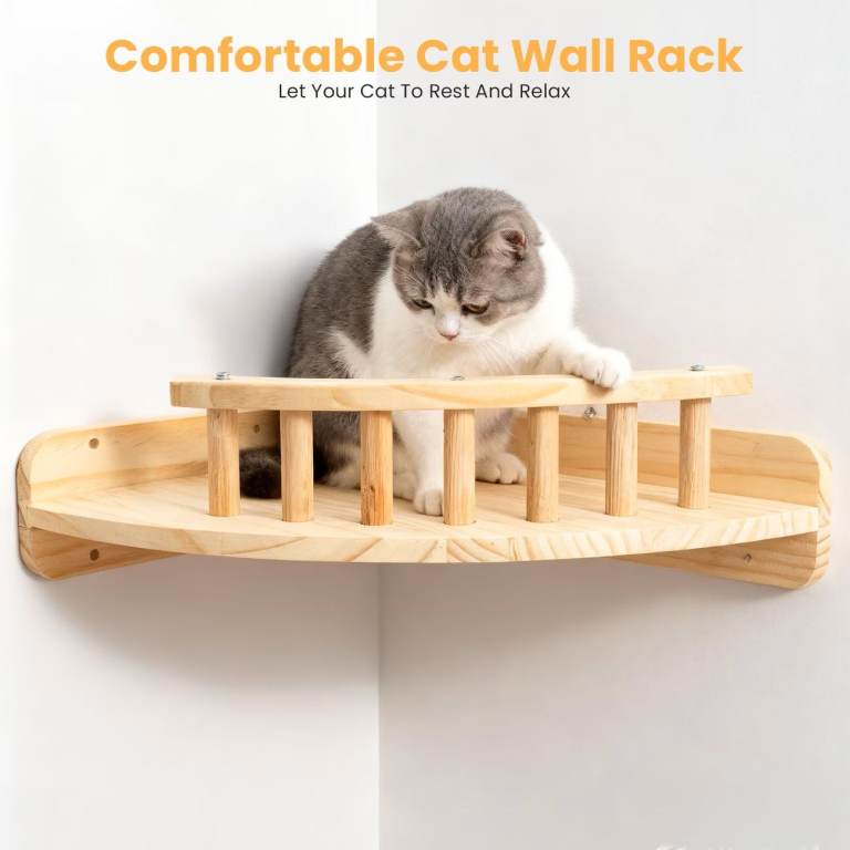 Wooden Wall Mounted Cat Kitten Furniture Shelves Lookout Climbing Shelf Tree Fun Bed Play BRAND NEW