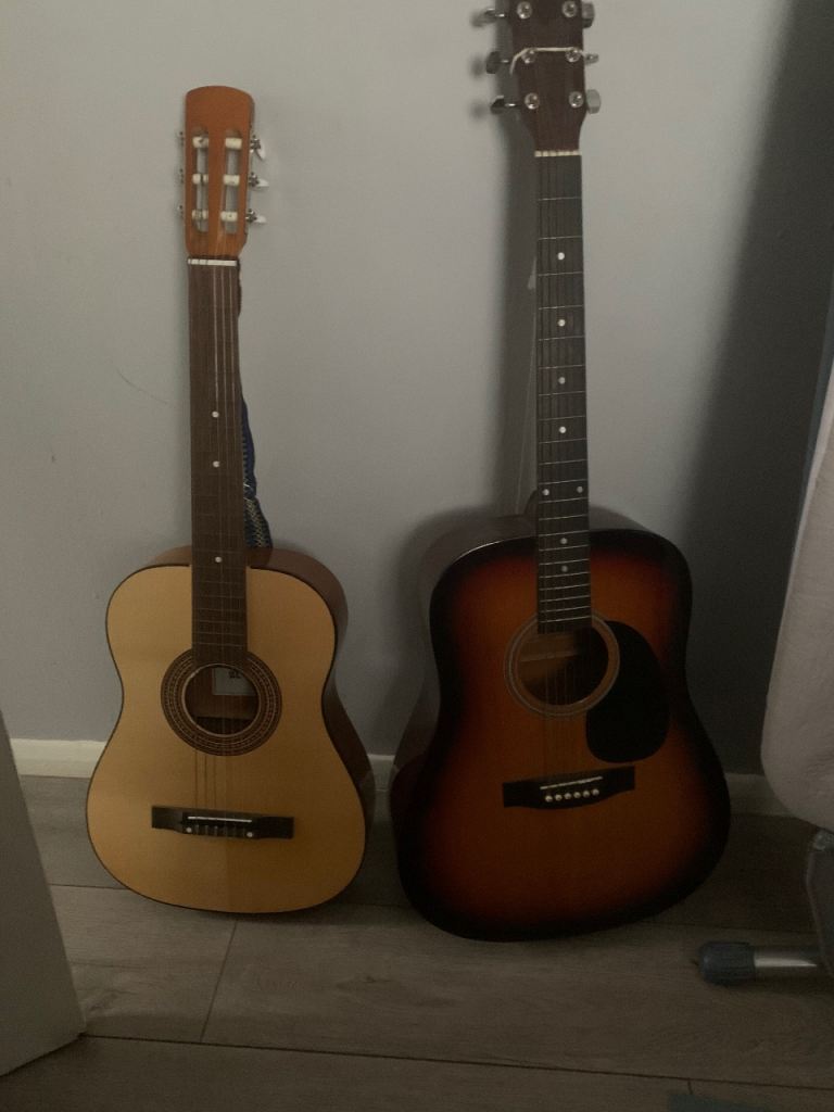 Two acoustic guitars 