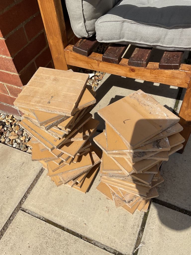 Batch of Used Platt England Terrolite Reclaimed Quarry Tiles