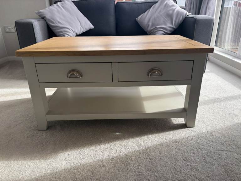 Grey/oak coffee table with drawers 
