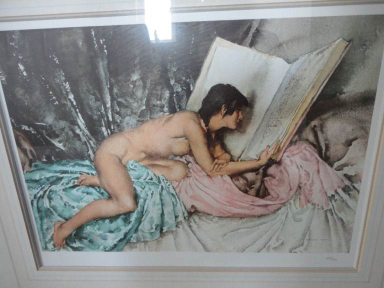 Sir William Russell Flint limited edition print Janelle and the volume of treasures 