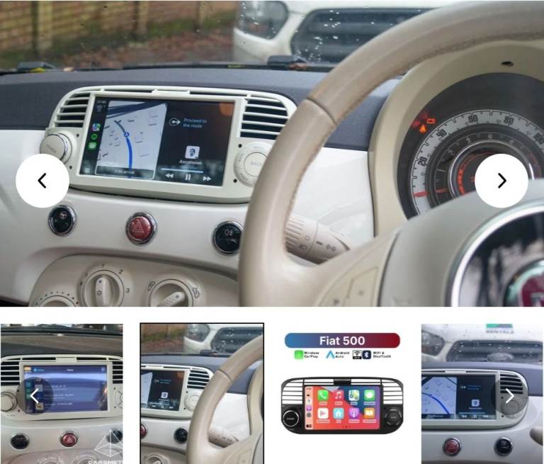 (Fiat/Abarth 500) Apple CarPlay/Android Auto Touchscreen Radio for Fiat/Abarth 500