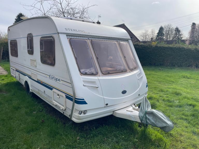 Sterling Europa 4 Berth Fixed Bed Caravan & Full size Awning Solid Dry Caravan All Round.