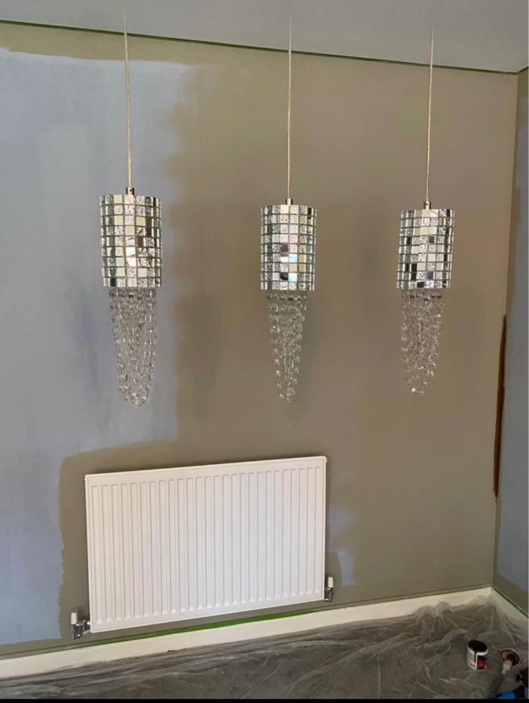 Sequin and crystal light fitting