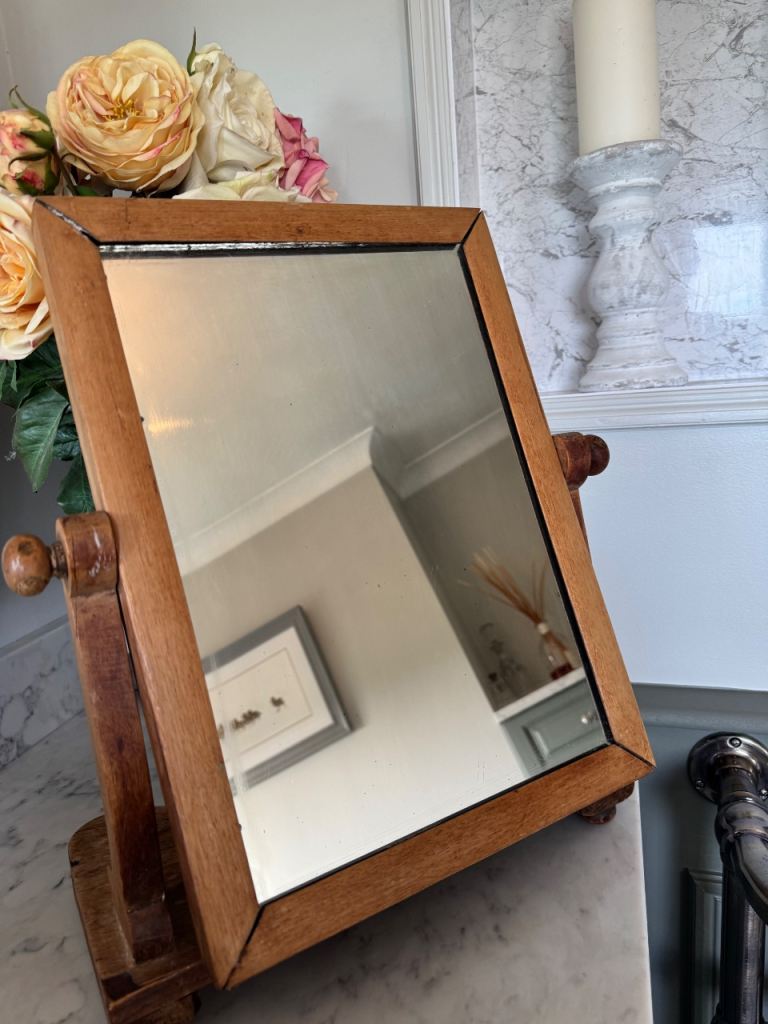 Antique Victorian pine swing mirror 