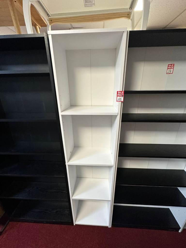 Maine Narrow Bookcase - White
