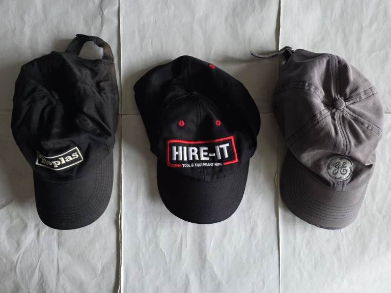 3 Men's Baseball Caps Black Red & Light Purple Adjustable Velcro & Buckle Straps