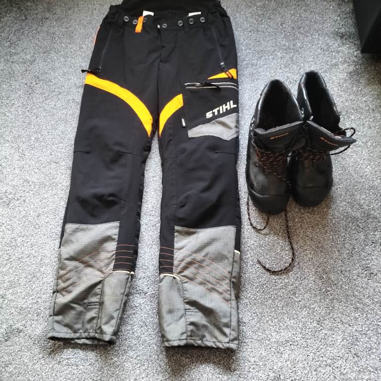 Chainsaw  trousets and boots safety equipment 