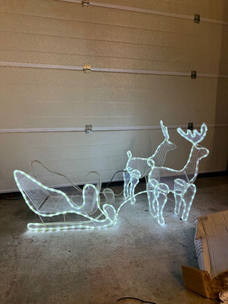Christmas reindeer & sleigh rope light 