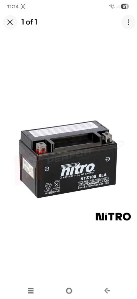 New nitro ntz10s motorcycle battery
