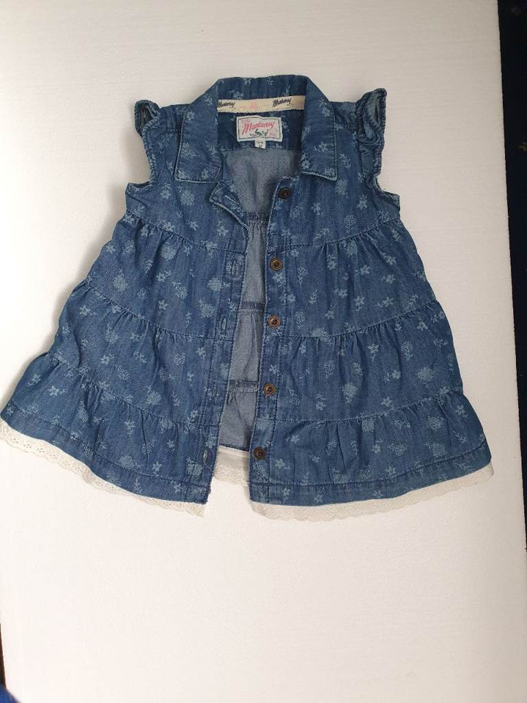 Pretty denim dress, day suit & summer hat