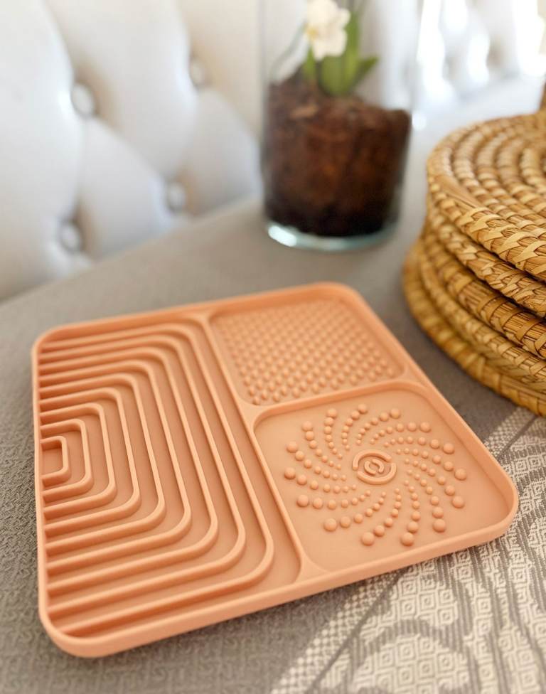 Apricot Square Premium Silicone Slow Feeder Dog Bowl Only £7