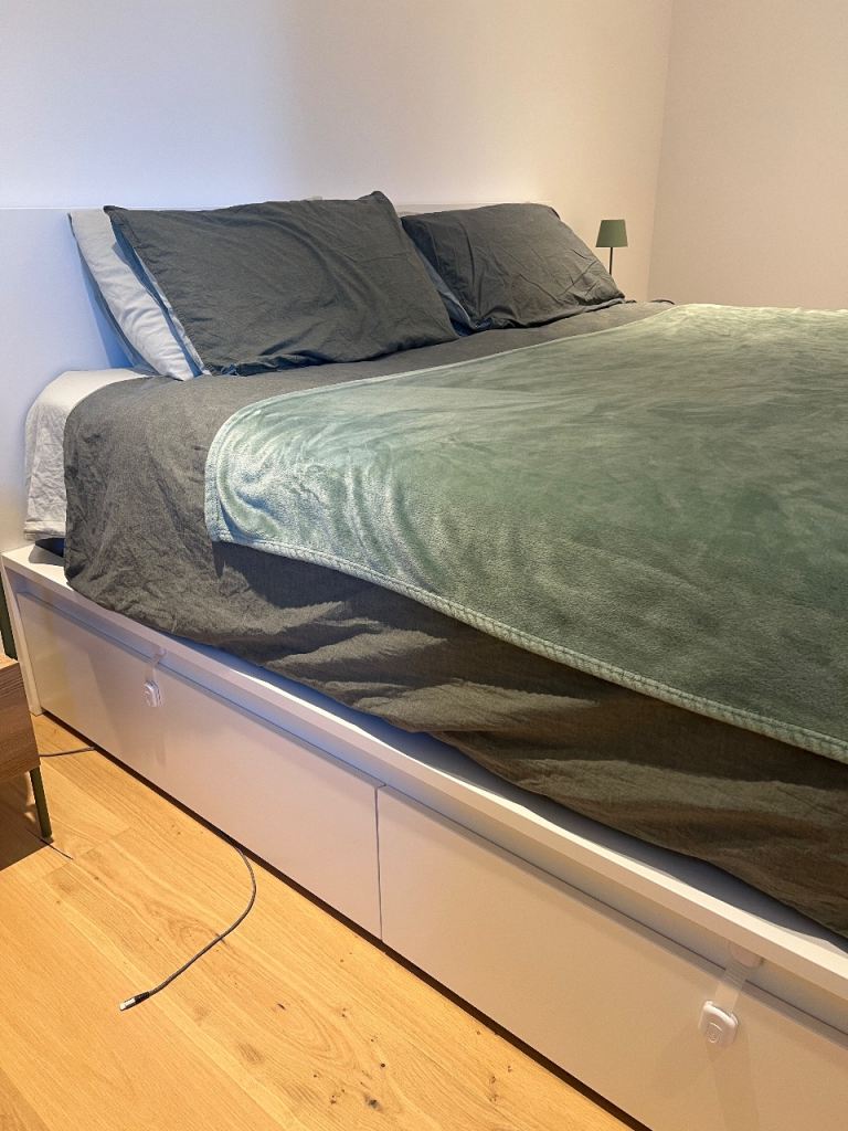 IKEA Super King Bed + Mattress – £150 – Very Good Condition