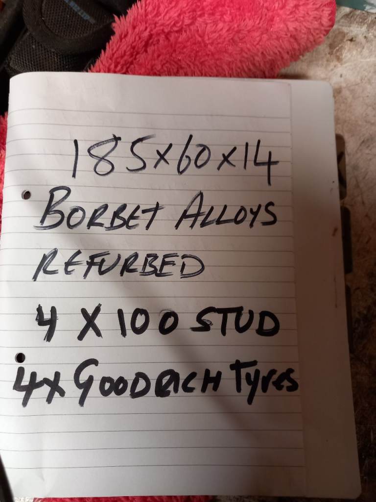 Alloy wheels with tyres 