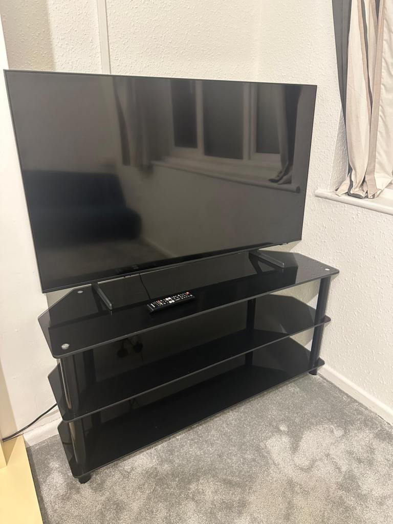 Black Glass TV Stand | Excellent Condition | £35