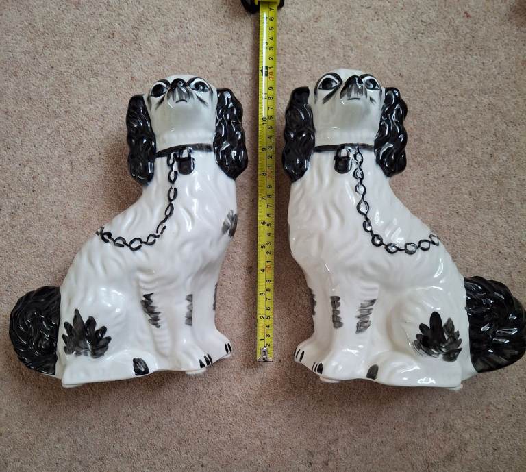 Vintage Staffordshire King Charles Spaniel Style Dog Ornaments