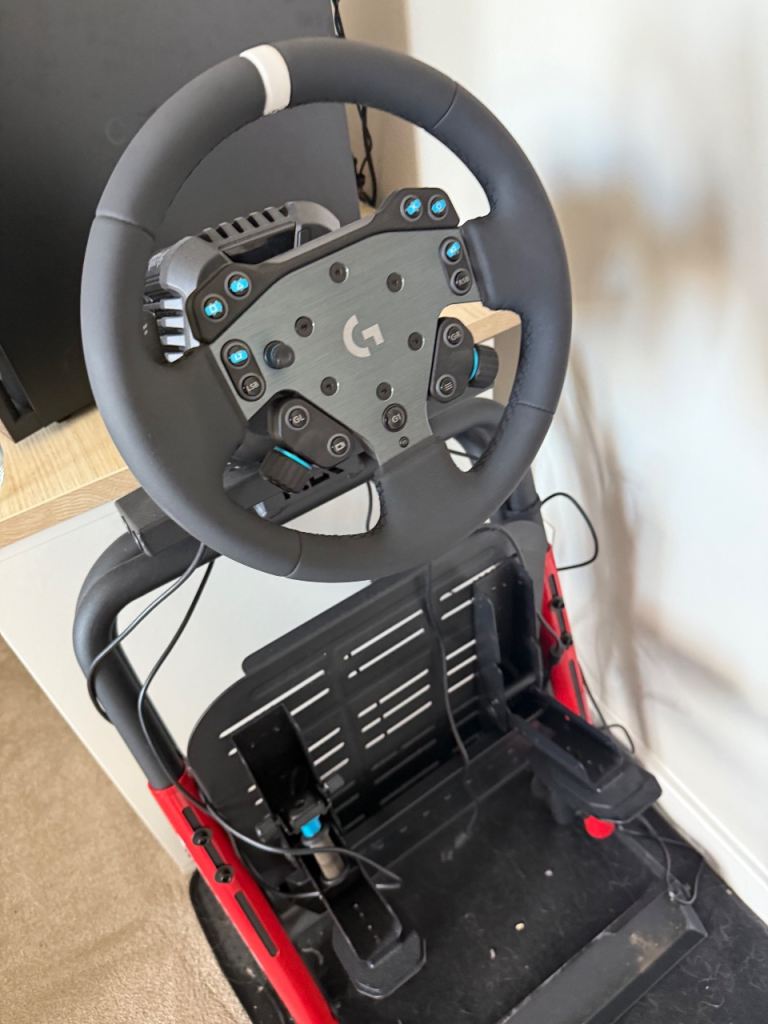 Logitech PS5 RS50 setup with stand
