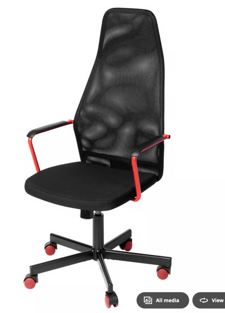 IKEA Markus Office Chair – Black and Red, Good Condition
