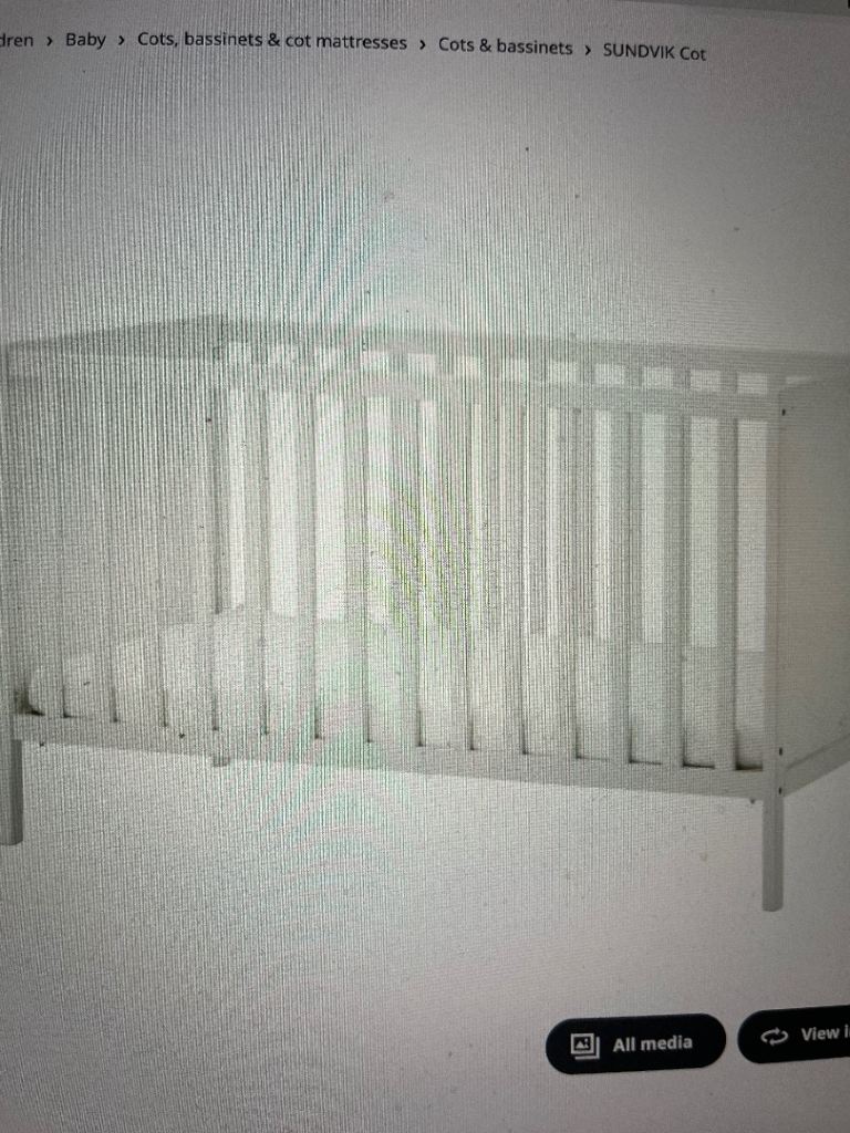 IKEA SUNDVIK Cot – White, brand new