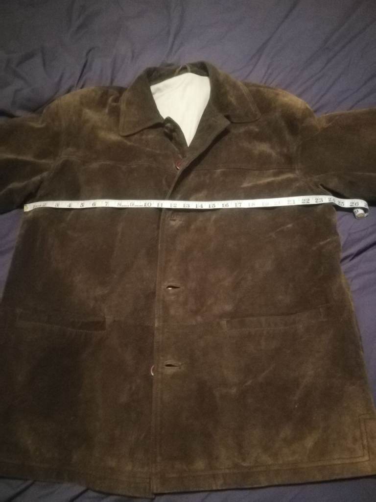 Men's Vintage Western Suede Jacket in tobacco brown - Size "XL"
