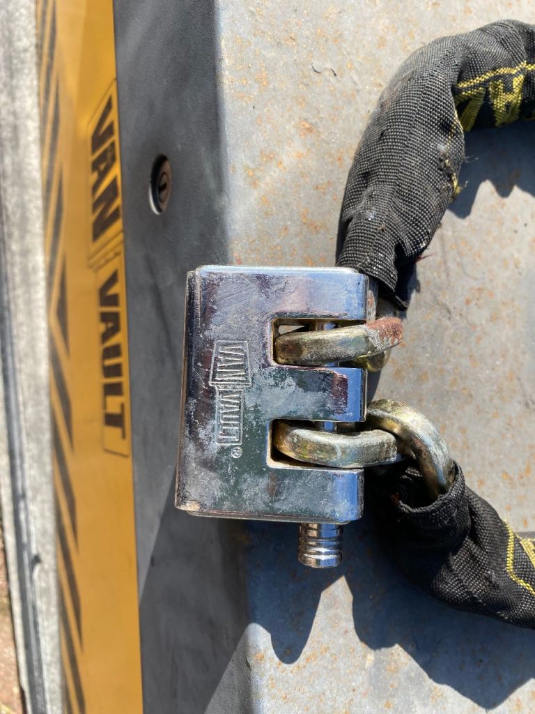 Van Vault 2 Tool Storage Box with Chain and Padlock