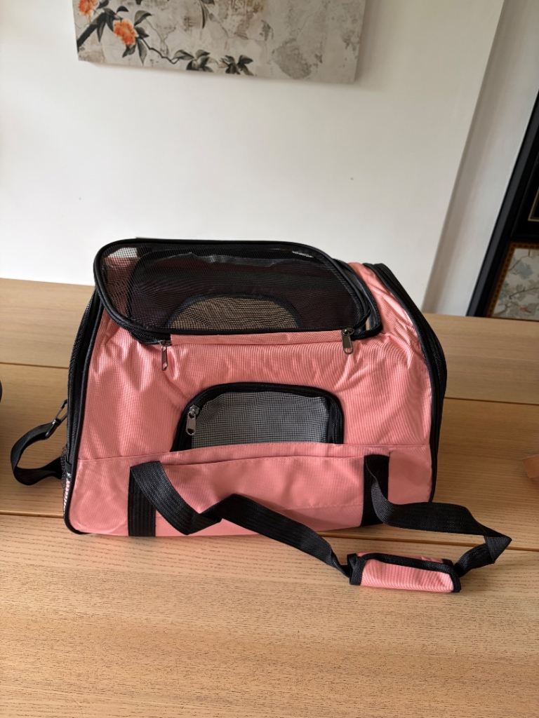 Pink Pet Carrier Travel Bag – Ventilated 43cm*26cm*28cm