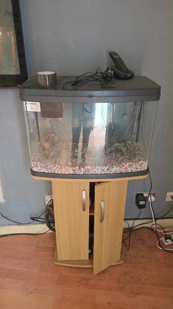 Fish Tank with Cabinet Stand - Good Condition