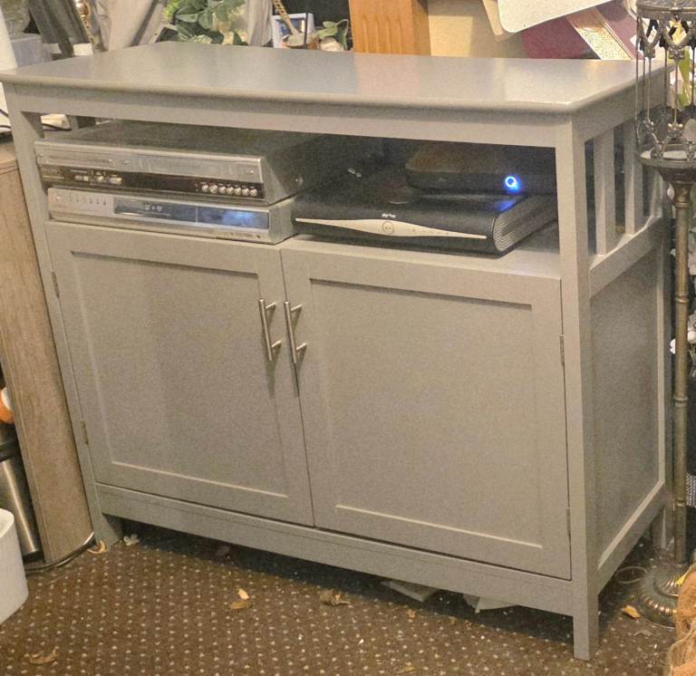 TV Stand Cabinet Storage Unit with Shelves for Living Room Furniture Grey Wood