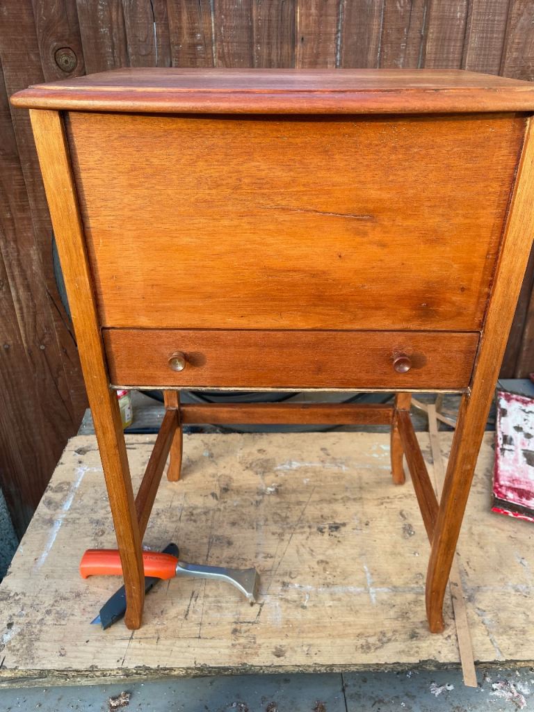 Mahogany Sewing Side Table/Desk 