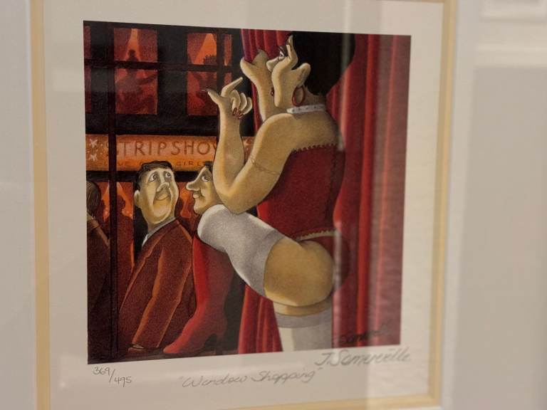Joan Somerville limited edition signed print Window Shopping