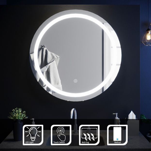 New Round Led Bathroom Mirror with Demister 800 x 800mm RRP £200 Our Price £120