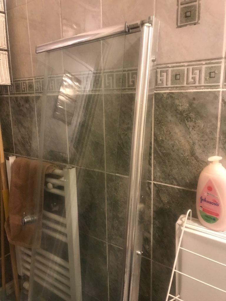 Sliding Clear Glass Shower Screen Panel – Good Condition