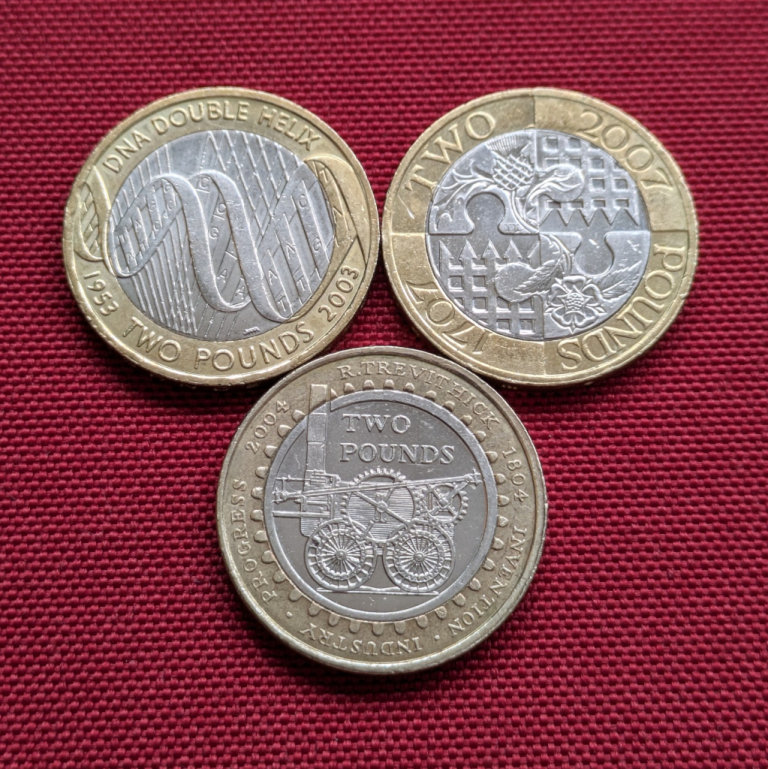3x £2 including 2003 DNA very good condition TWO POUND coins