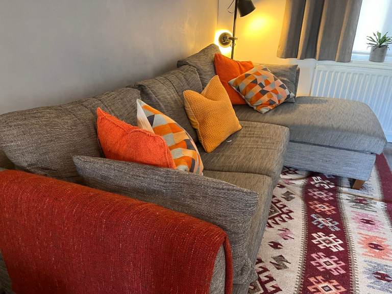 Corner Sofa Bed with Memory Foam Mattress – MADE - Grey – 250cm