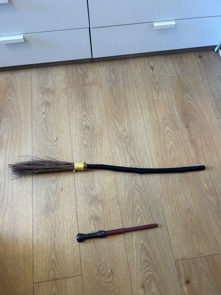 Harry Potter wand & broom stick