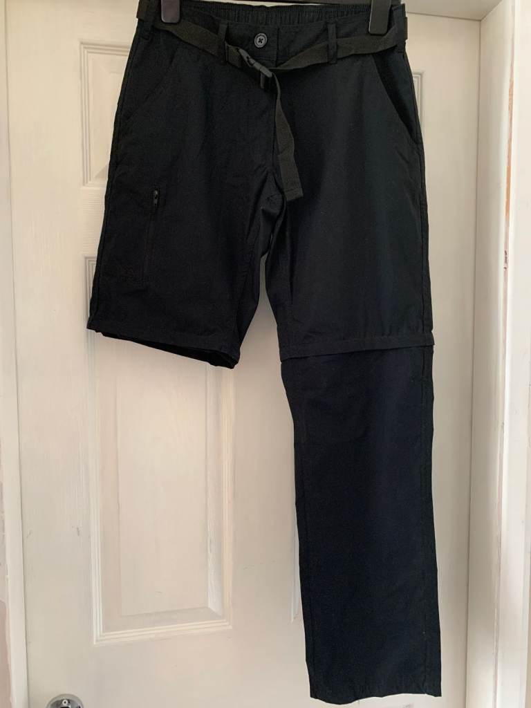 Ladies Black Cargo 2 in 1 Trousers / Shorts Size 12R IP1