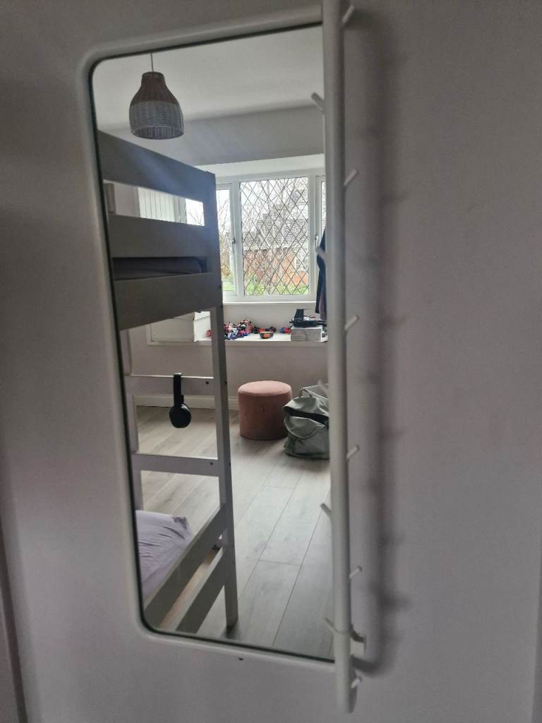 Children's ikea white bedroom wall mirror