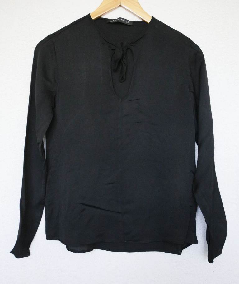 Zara Woman Black Long Sleeve Blouse - Size XS, As Good As New