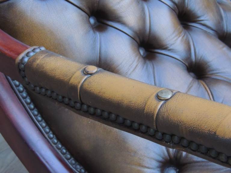 Whiskey Brown Chesterfield Rocking Chair (UK Delivery)
