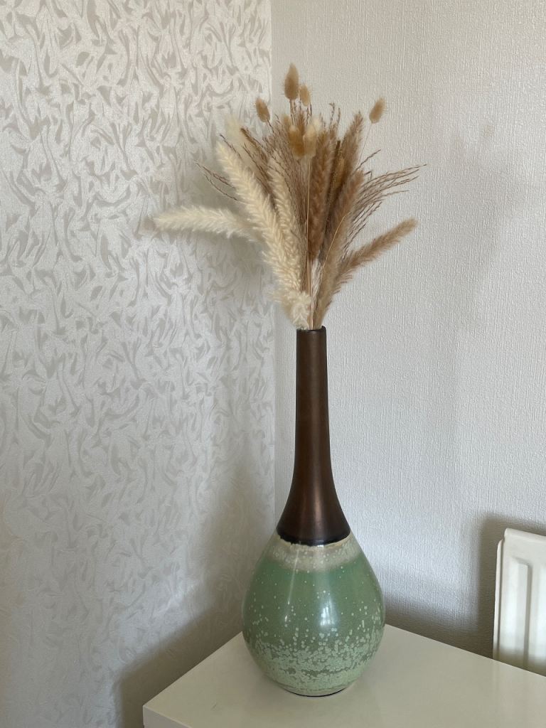 Nice vase with some fluffy things in 