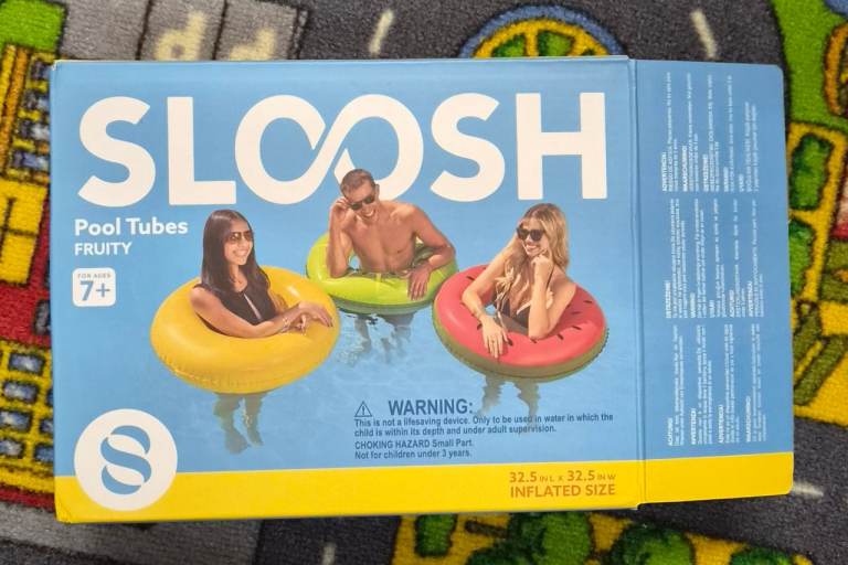 Sloosh Pool Tubes Fruity – 2 New, Unused Inflatable rings