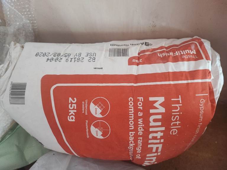 British Gypsum Thistle MultiFinish Plaster 25kg Bag – New