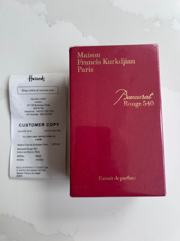 maison francis kurkdjian baccarat rouge 540 eau 70ml