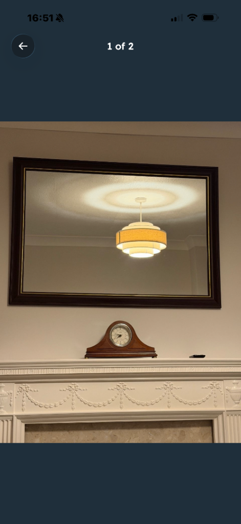 Large Wooden Framed Mirror – Good Condition